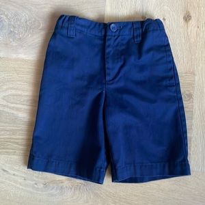 EXCELLENT Boys school Uniform Navy Chino short adjustable waist no rips/stains 6